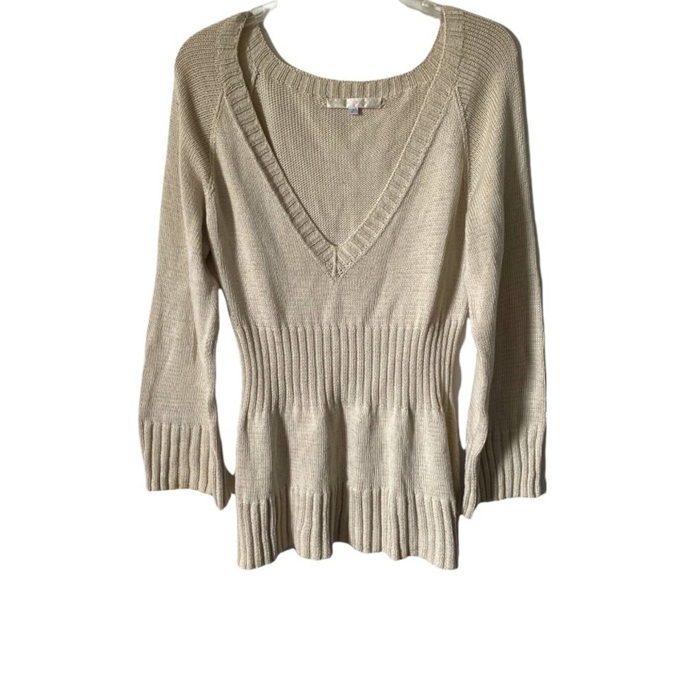 Erica Tanov 100% Cotton Knit Sweater Size Medium 2